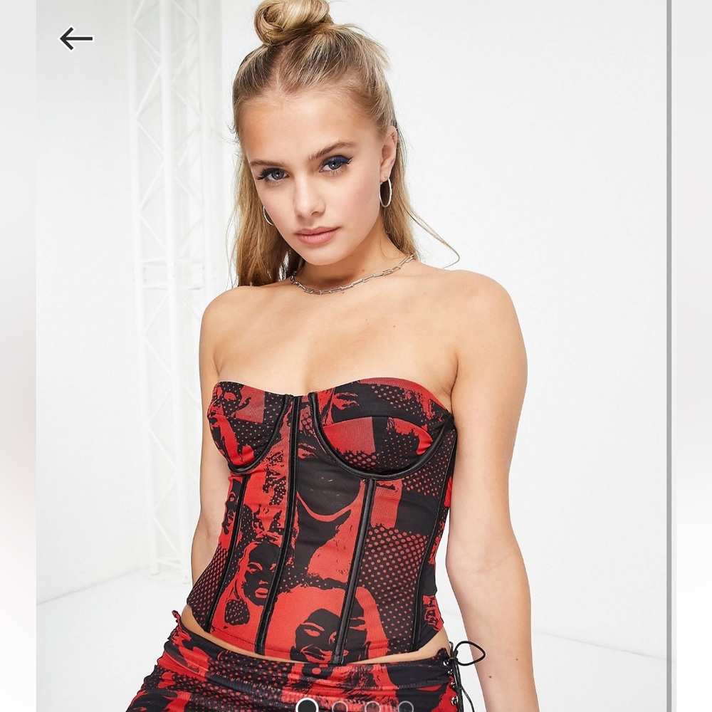 ASOS Edikted Strapless Corset Crop Top